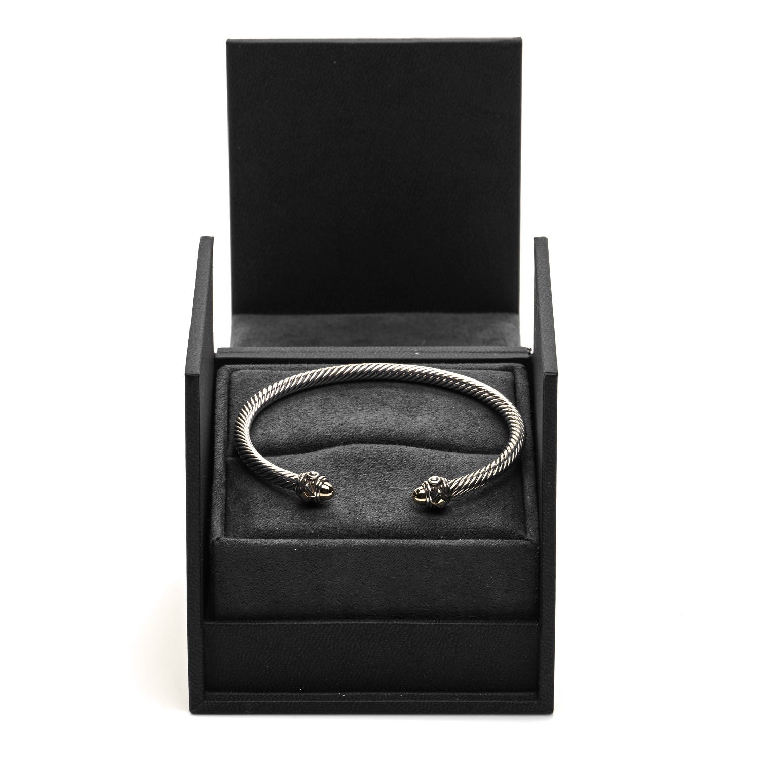 David Yurman Sterling Silver 18K Yellow Gold 4mm Cable Renaissance Bracelet 5 of 5