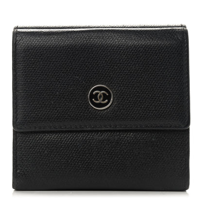 Chanel Grained Calfskin CC Button Flap Wallet Black 1 of 9