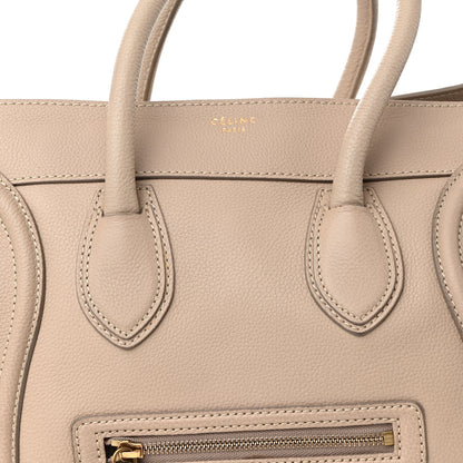 Celine Drummed Calfskin Mini Luggage Dune 6 of 20