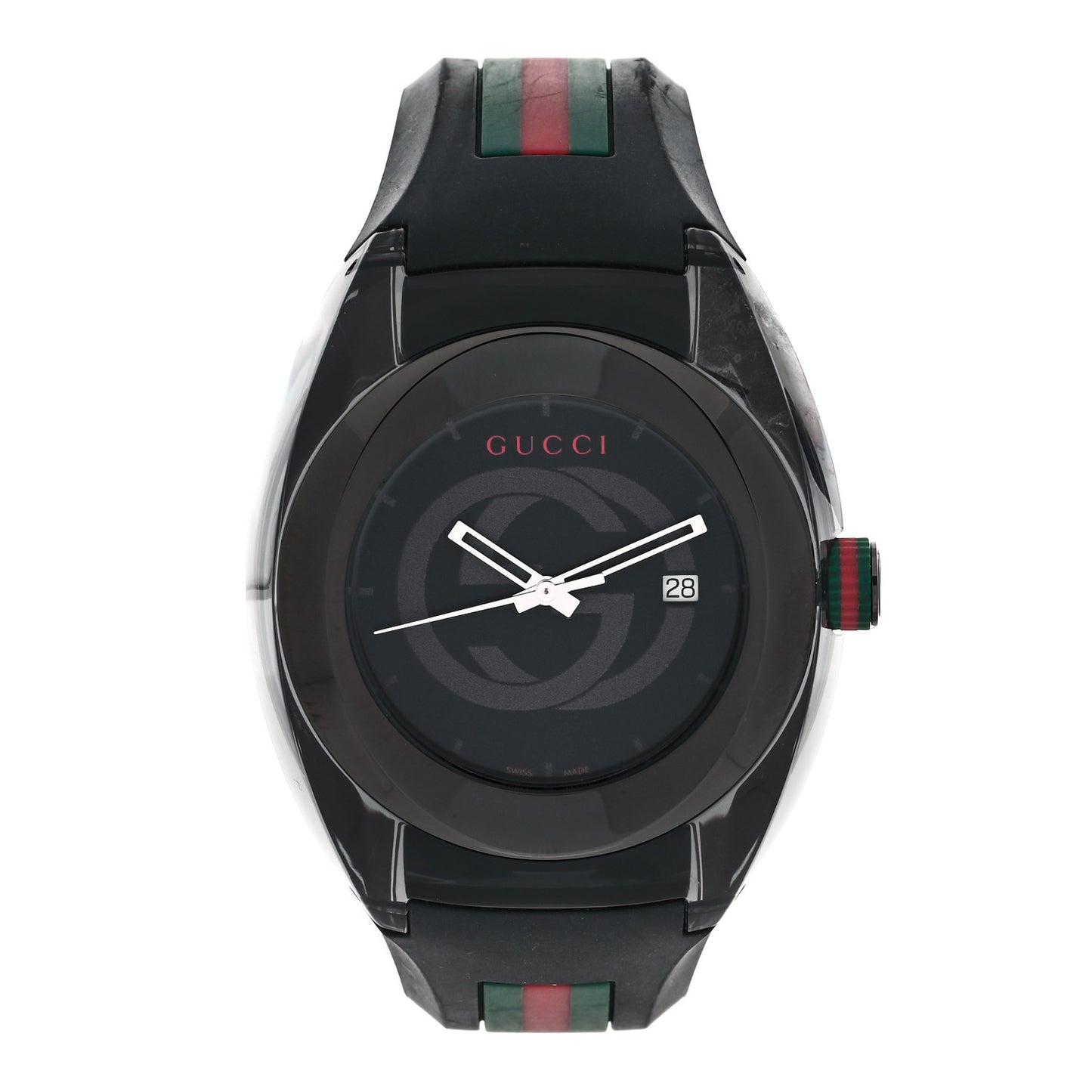 Stainless Steel Rubber 46mm Sync Web Quartz Watch Black