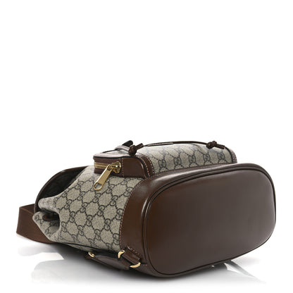 Gucci GG Supreme Monogram Azalea Calfskin Retro Interlocking G Buckle Backpack Beige Ebony Brown Sugar 4 of 13