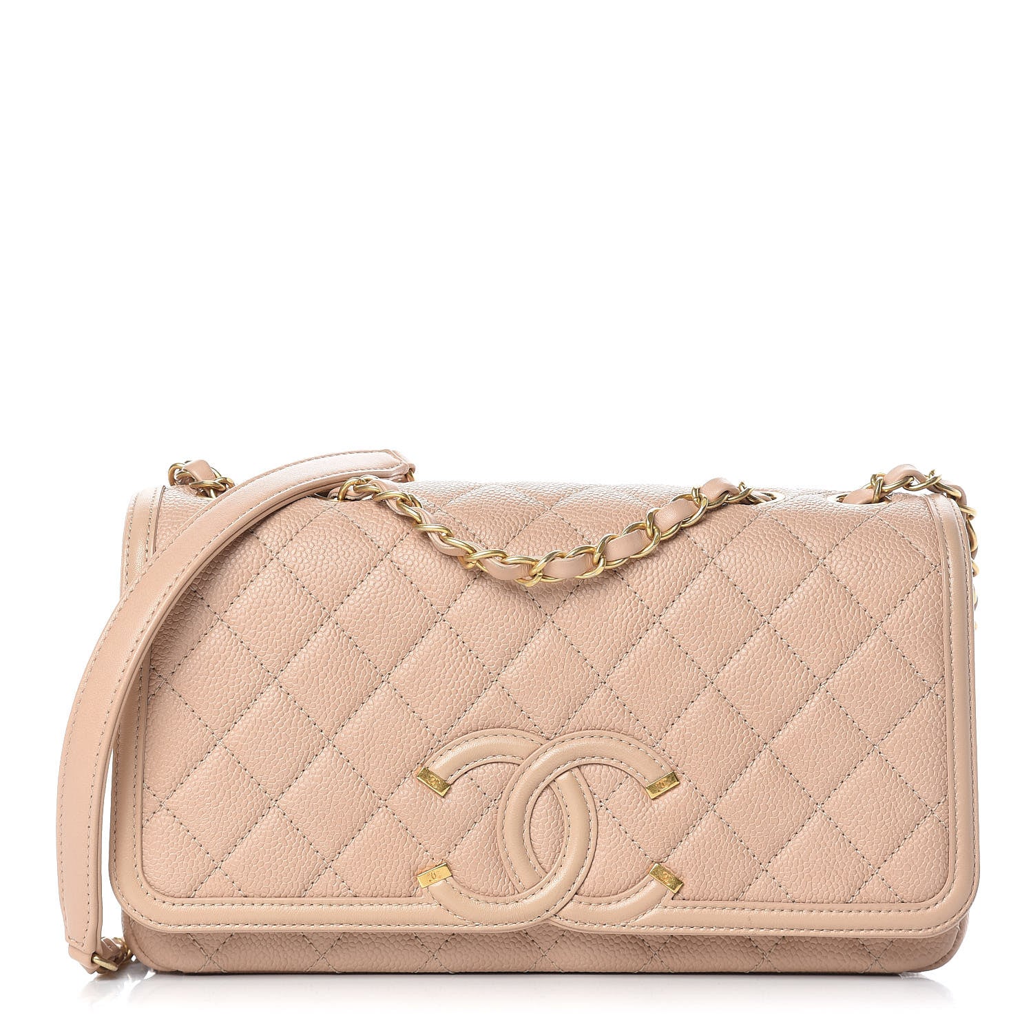 Chanel Caviar Quilted Medium CC Filigree Flap Beige 1 of 12