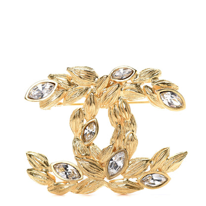 Chanel Crystal Strass CC Brooch Gold 1 of 4