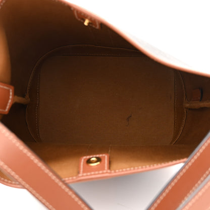 Celine Triomphe Canvas Calfskin Small Bucket Bag Tan 5 of 11