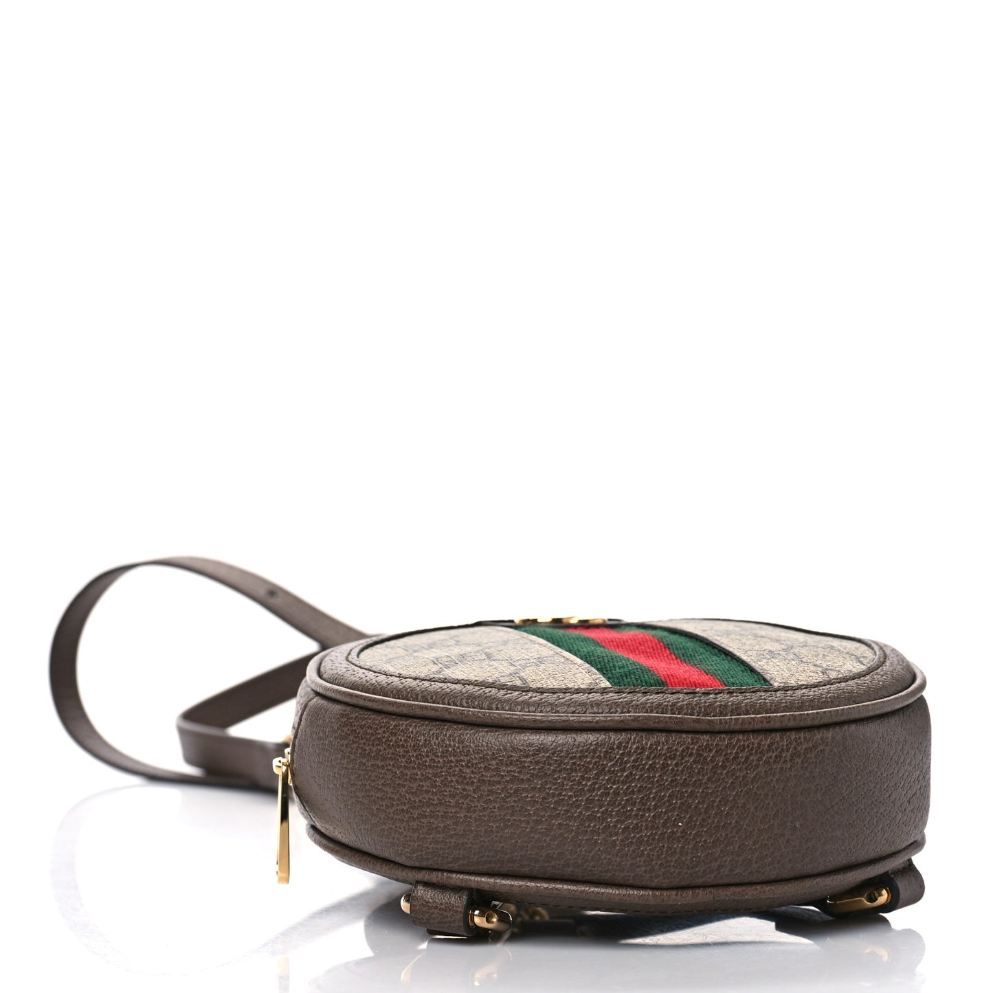 GG Supreme Monogram Web Mini Ophidia Round Backpack Brown