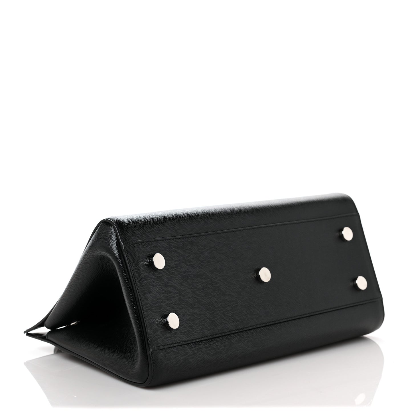 Grained Calfskin Small Cabas Rive Gauche Black