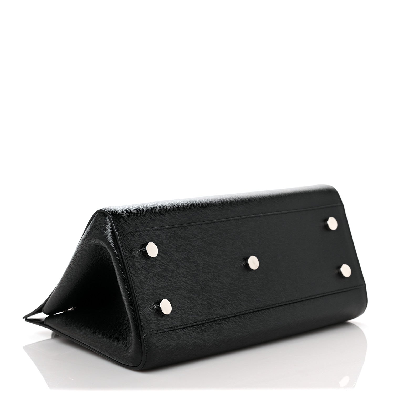 Saint Laurent Grained Calfskin Small Cabas Rive Gauche Black 4 of 9