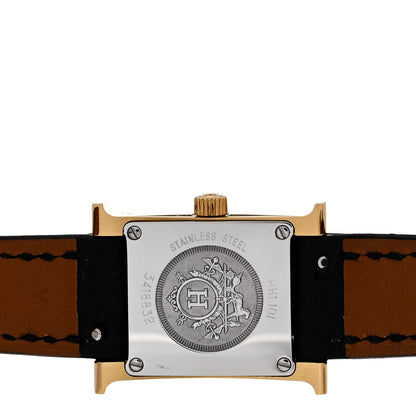 Hermes Stainless Steel Epsom 17.2mm Heure H Hour Quartz Watch Noir 4 of 5