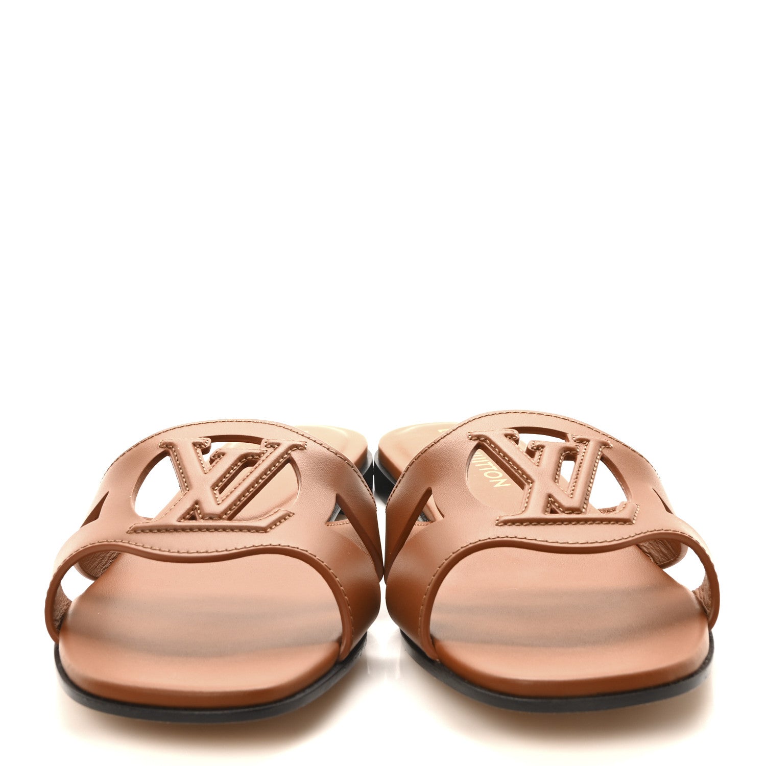 Louis Vuitton Calfskin LV Isola Flat Sandals 38 Tan 3 of 8