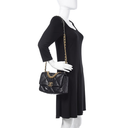 Chanel Lambskin Quilted Medium 19 Flap Black 2 of 10