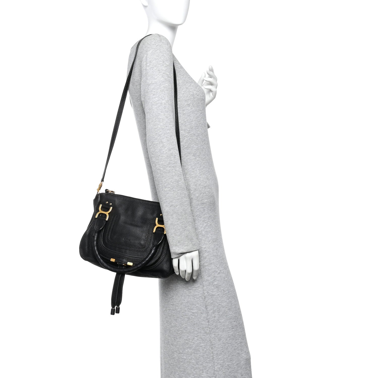 Chloe Calfskin Medium Marcie Satchel Black 2 of 14