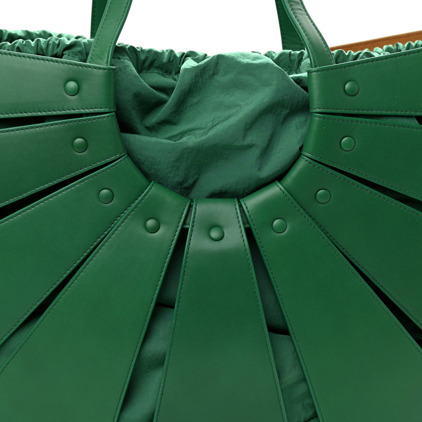 French Calfskin Large Shell Bag Racing Green