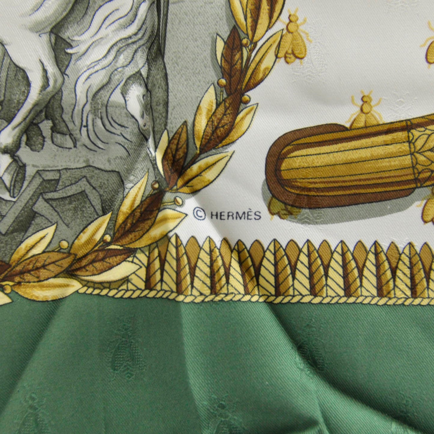 Silk Napoleon Scarf 90 Green