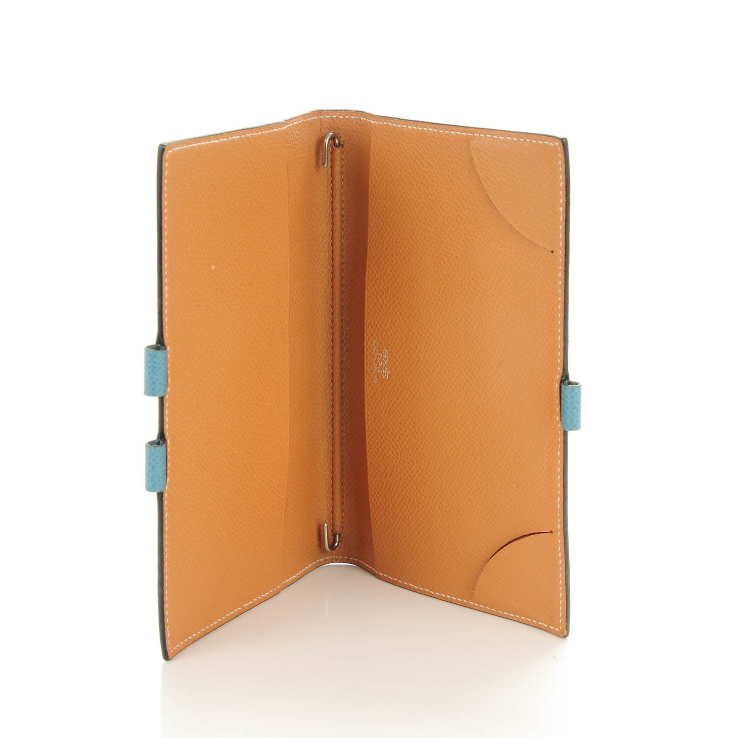 Hermes Courchevel Vision Agenda Cover Blue Jean Gold 6 of 8