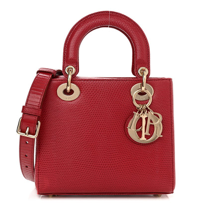 Christian Dior Lizard Small Lady Dior Cerise 1 of 11