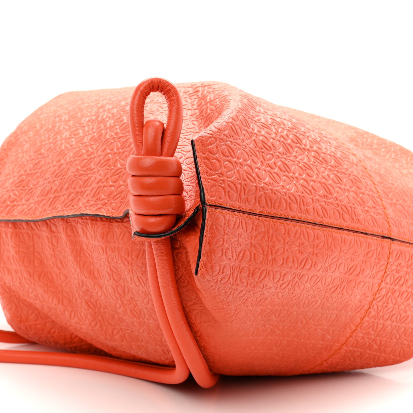 Calfskin Embossed Anagram Yago Knot Bag Orange