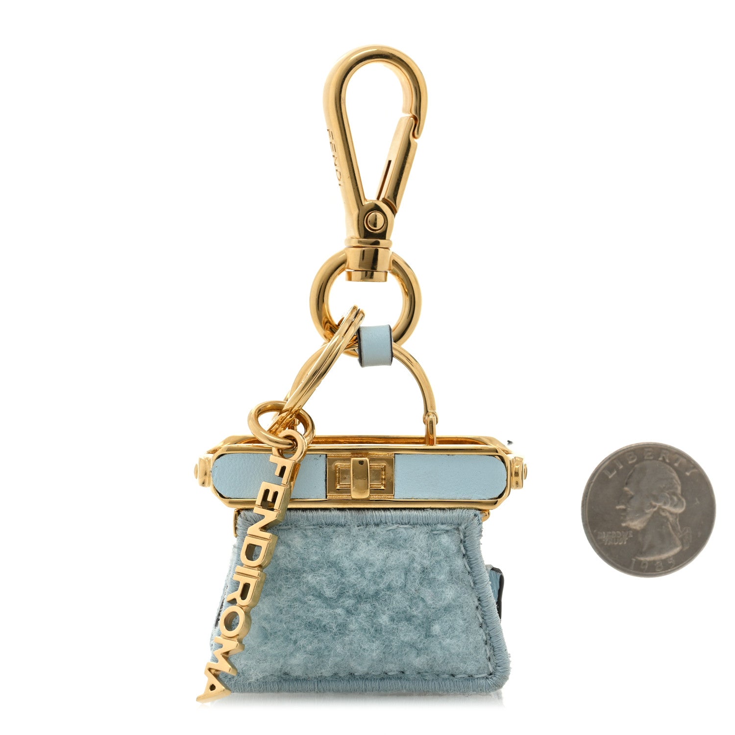 Fendi Sheepskin Fendiroma Peekaboo Key Case Powder Sugar 2 of 4