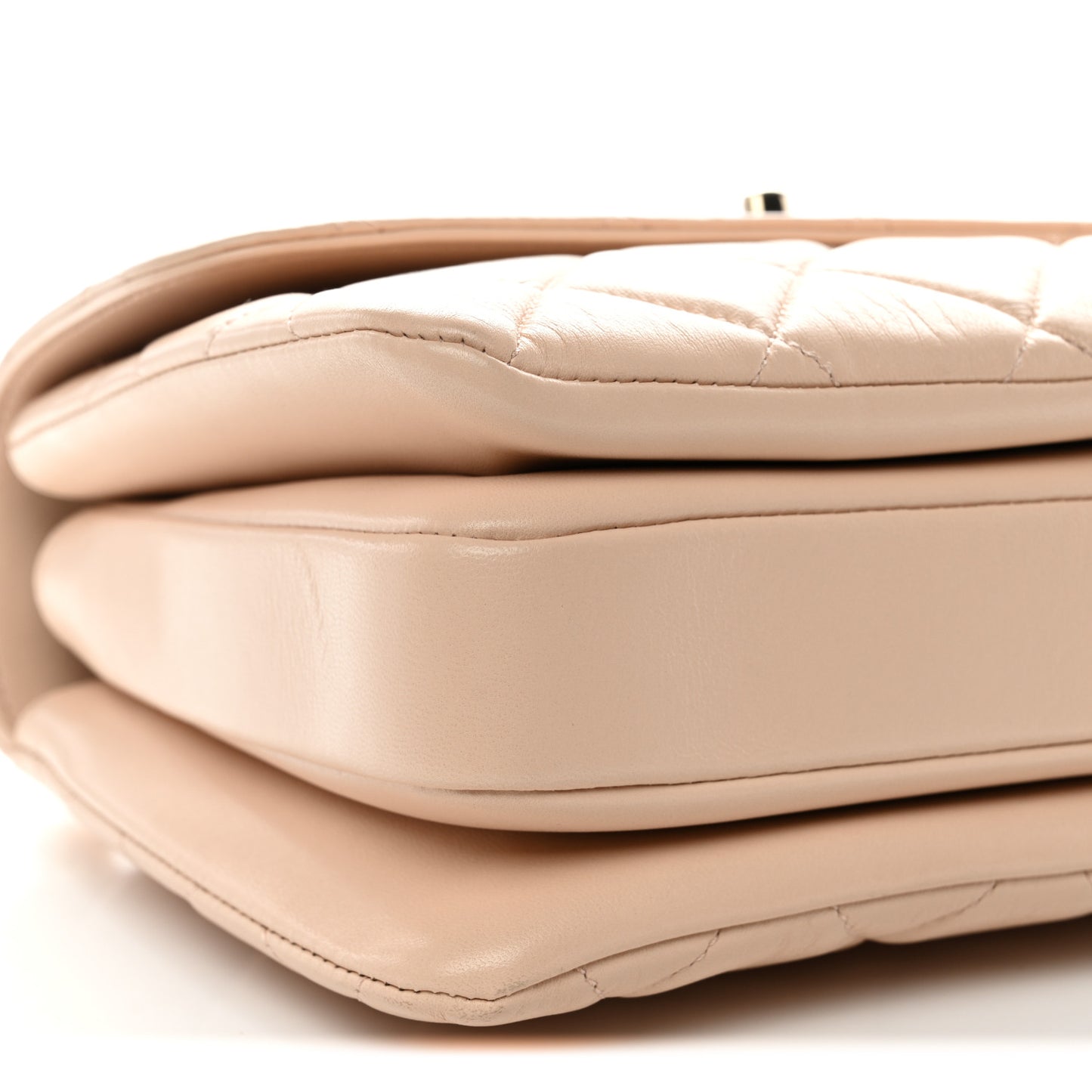 Lambskin Quilted Small Trendy CC Dual Handle Flap Bag Beige