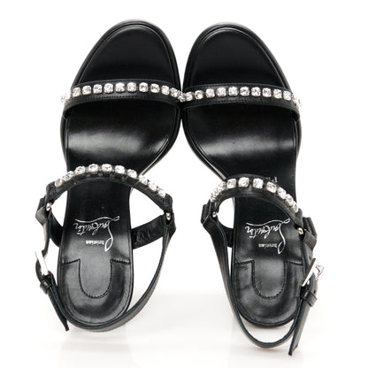 Christian Louboutin Nappa Crystal Pyrastrass 110 Wedge Sandals 37 Black 2 of 10