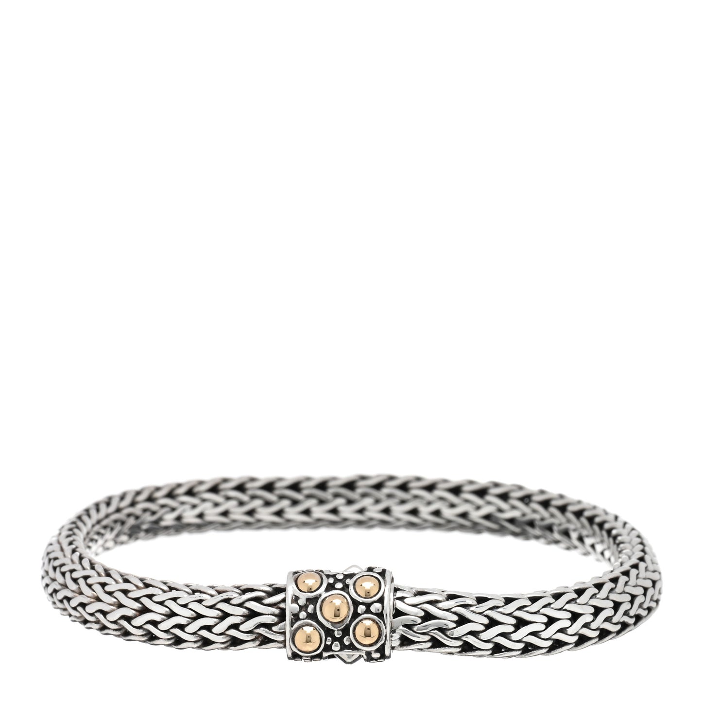 Sterling Silver 18K Yellow Gold 7mm Jaisalmer Classic Chain Dot Bracelet