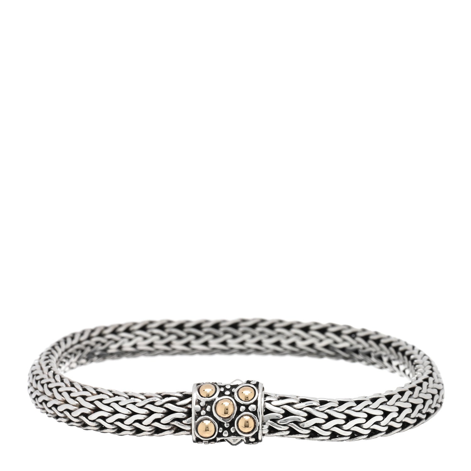 John Hardy Sterling Silver 18K Yellow Gold 7mm Jaisalmer Classic Chain Dot Bracelet 1 of 3