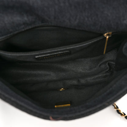 Chanel Denim Quilted Denim Mood Large Flap Black Multicolor 5 of 12
