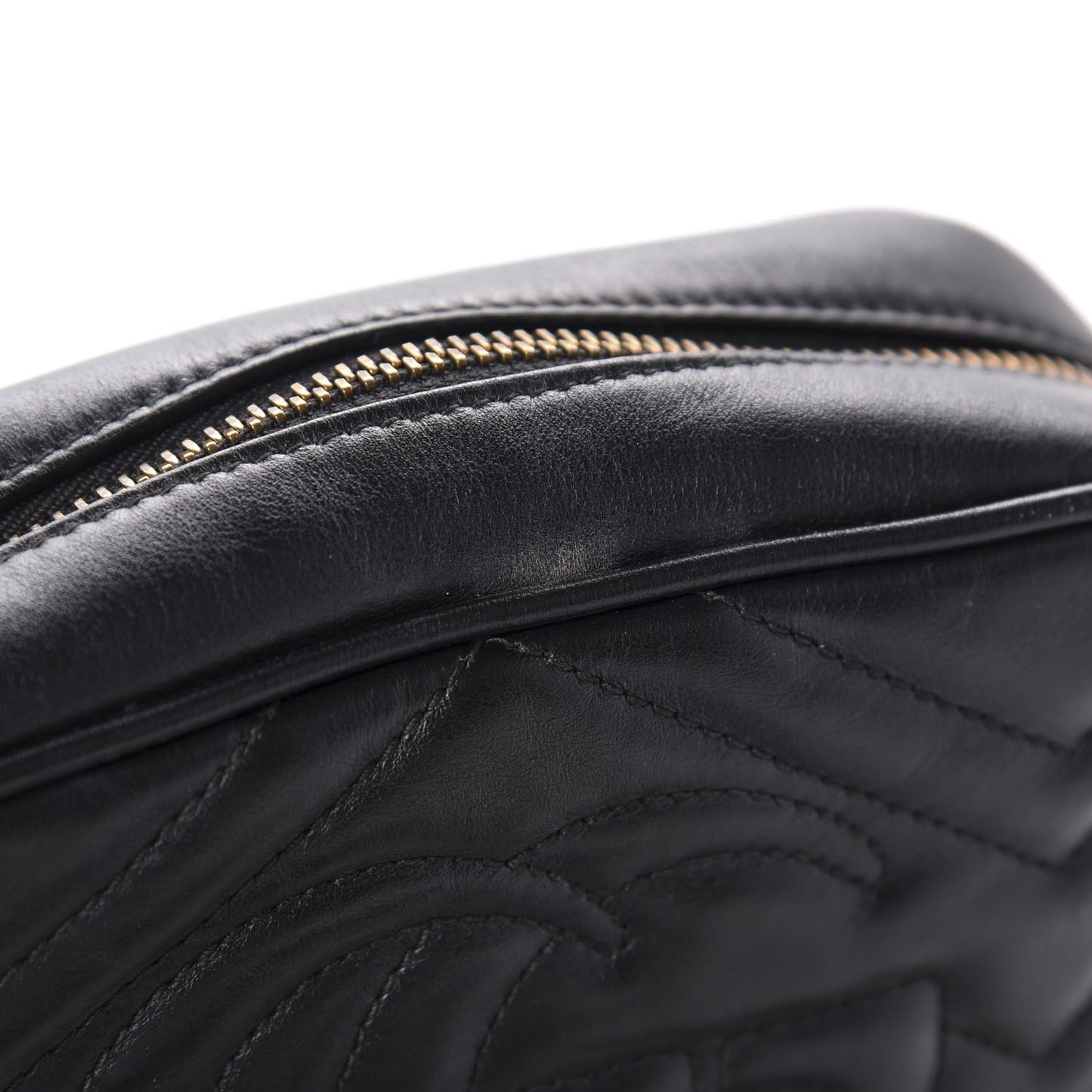 Calfskin Matelasse Mini GG Marmont Chain Shoulder Bag Black