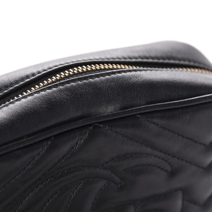 Gucci Calfskin Matelasse Mini GG Marmont Chain Shoulder Bag Black 13 of 14