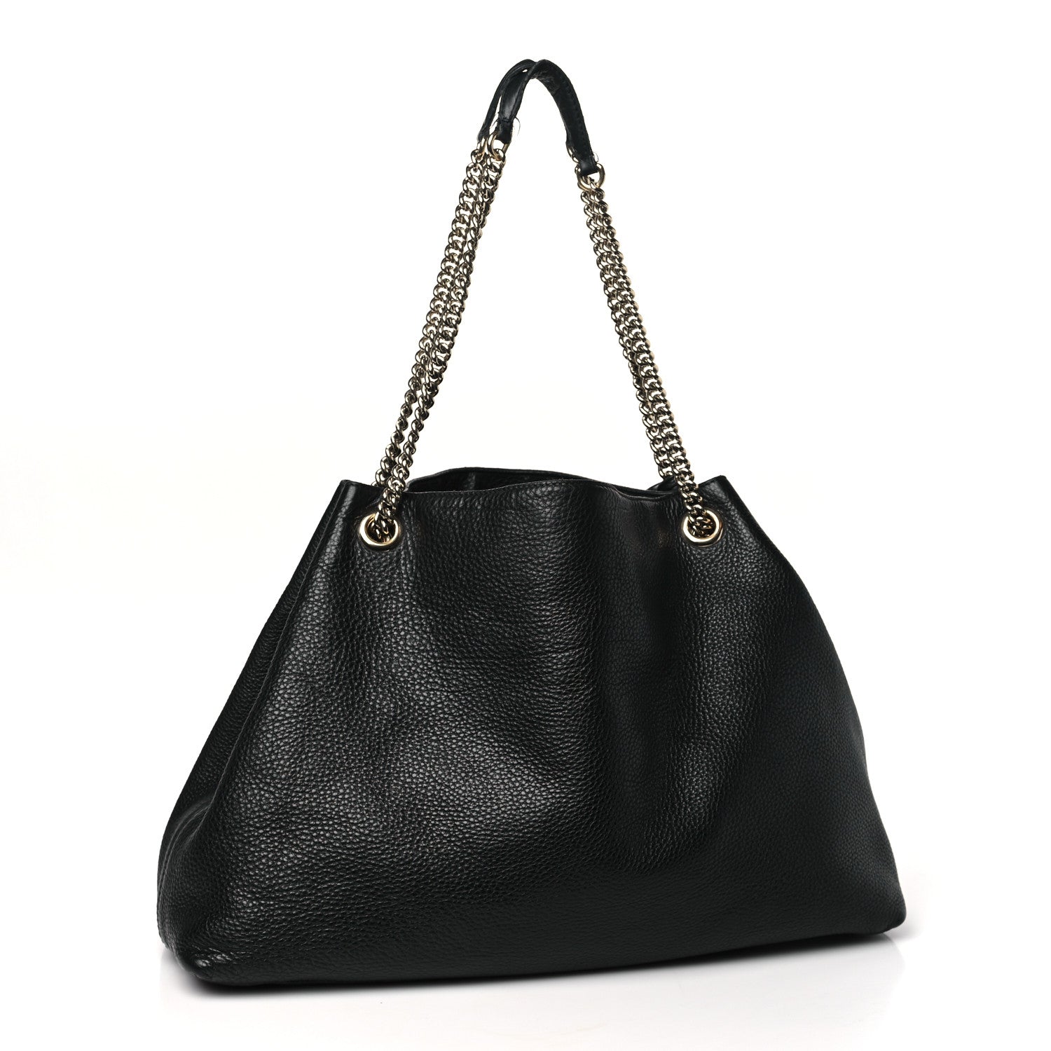 Gucci Pebbled Calfskin Large Soho Chain Shoulder Bag Black 3 of 14