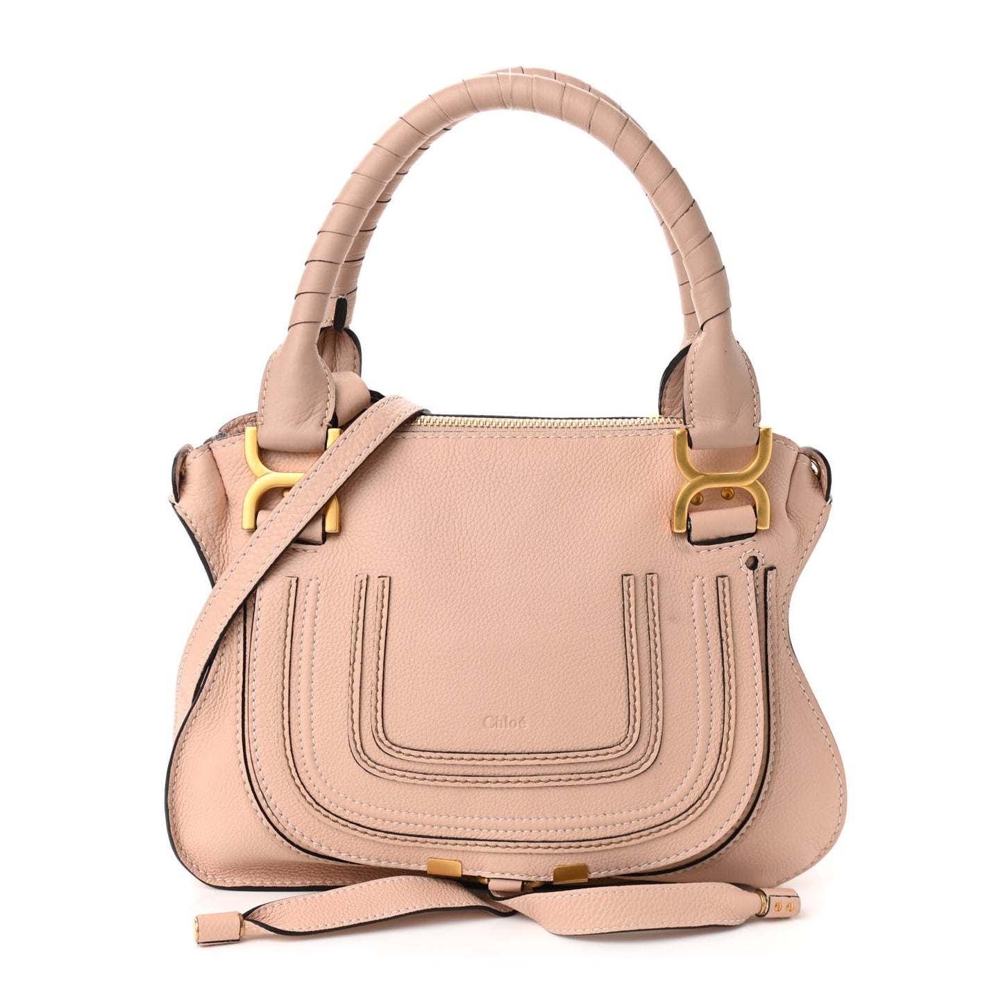 Calfskin Small Marcie Satchel Pale Pink