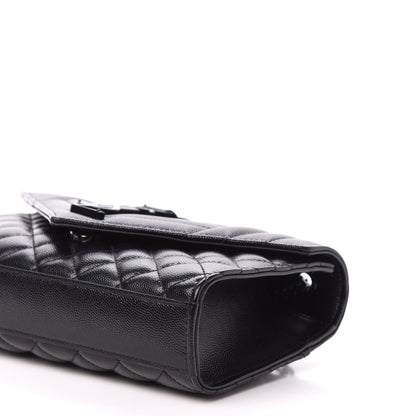 Saint Laurent Grain De Poudre Textured Mixed Matelasse Triquilt Small Monogram Satchel Black 9 of 10