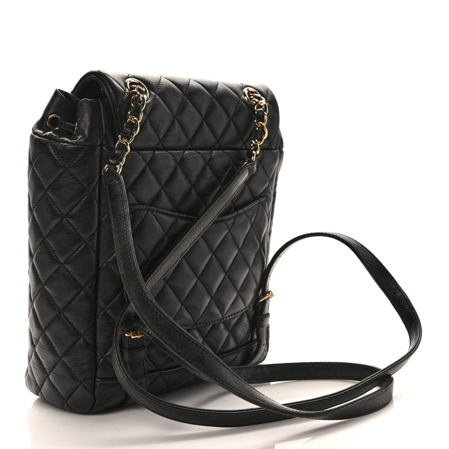 Lambskin Quilted Small Urban Spirit Backpack Black