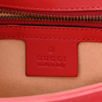 Gucci Calfskin Matelasse Small GG Marmont Top Handle Shoulder Bag Hibiscus Red 6 of 10