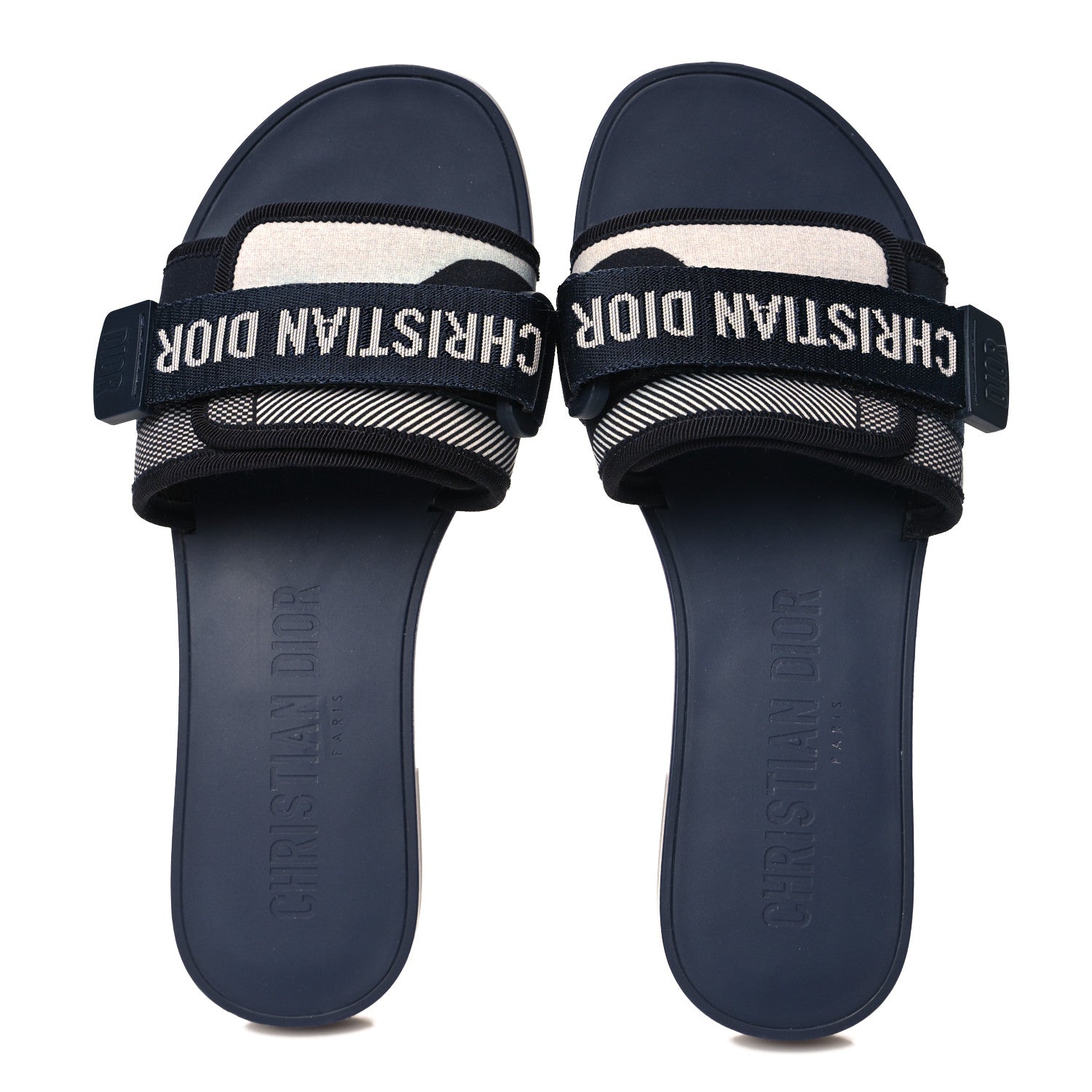 Christian Dior Technical Stretch Fabric Camouflage Dio(r)evolution Slide Sandals 37 Deep Blue 2 of 9