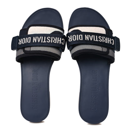 Christian Dior Technical Stretch Fabric Camouflage Dio(r)evolution Slide Sandals 37 Deep Blue 2 of 9