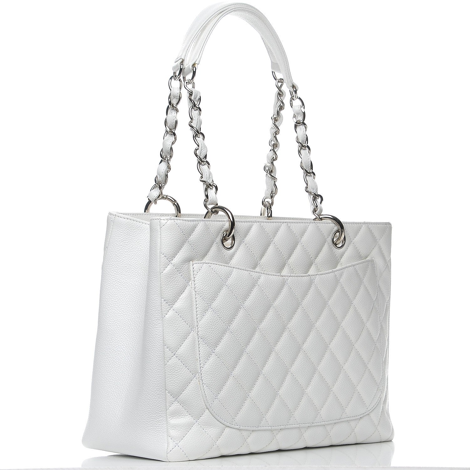 Chanel Caviar Quilted Grand Shopping Tote GST White 3 of 8