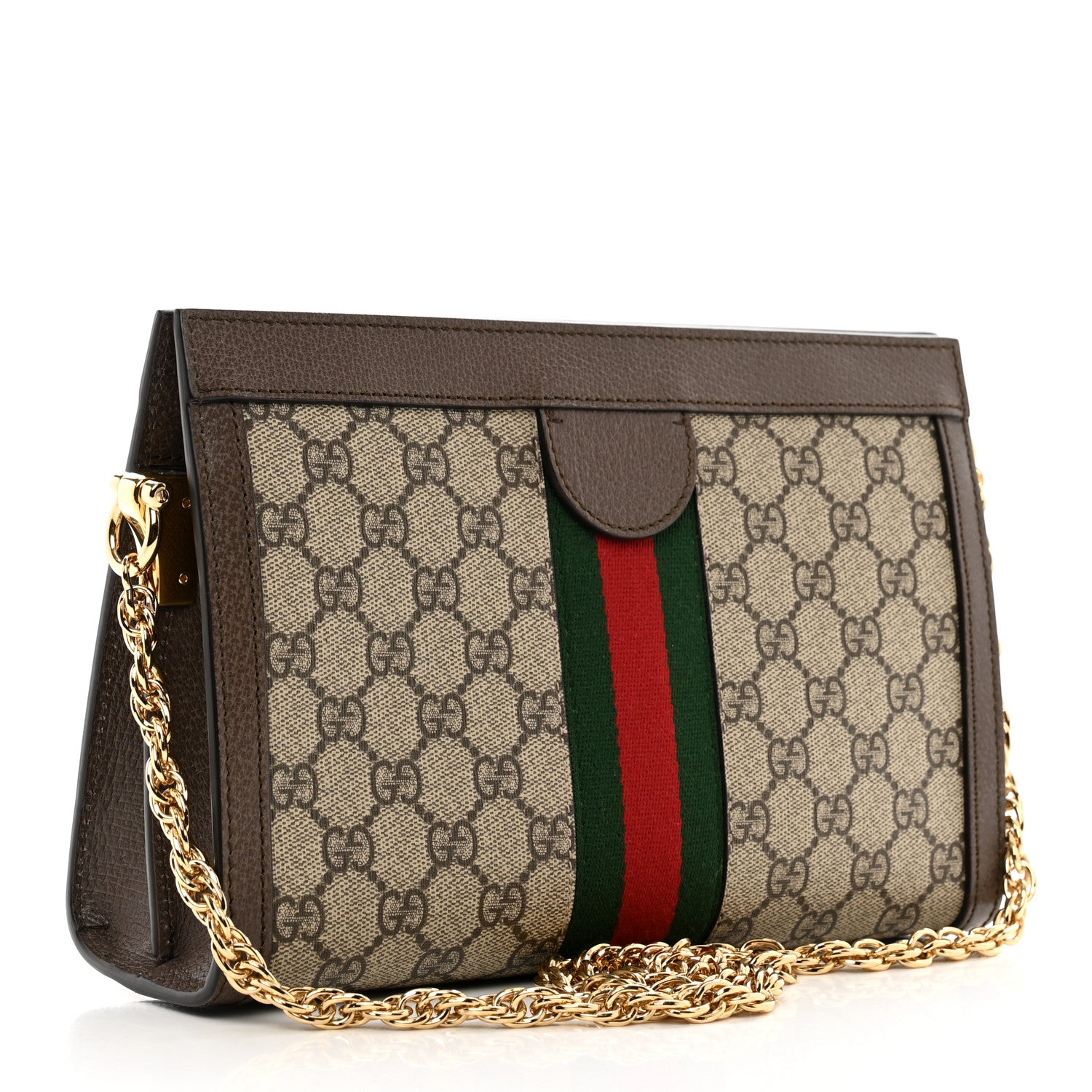 Gucci GG Supreme Monogram Web Small Ophidia Chain Shoulder Bag Brown 3 of 10
