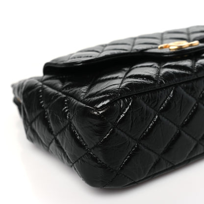 Chanel Shiny Crumpled Calfskin Quilted Wavy CC Hobo Black 9 of 10
