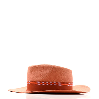 Hermes Straw Esperance Panama Hat 57 Terracotta 4 of 8