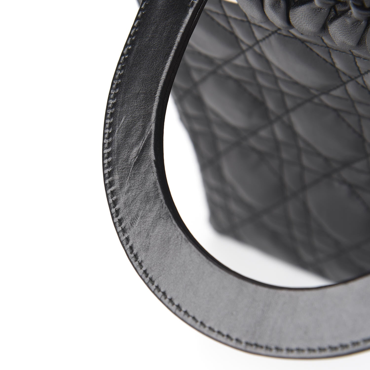 Christian Dior Lambskin Cannage Bow Medium Lady Dior Black 10 of 11