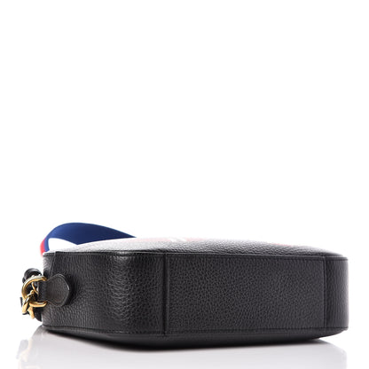 Gucci Grained Calfskin Sylvie Web Kingsnake Small Camera Bag Black Multicolor 4 of 9