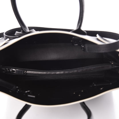 Saint Laurent Grained Calfskin Topstitch Small Sac De Jour Black Porcelain 8 of 9
