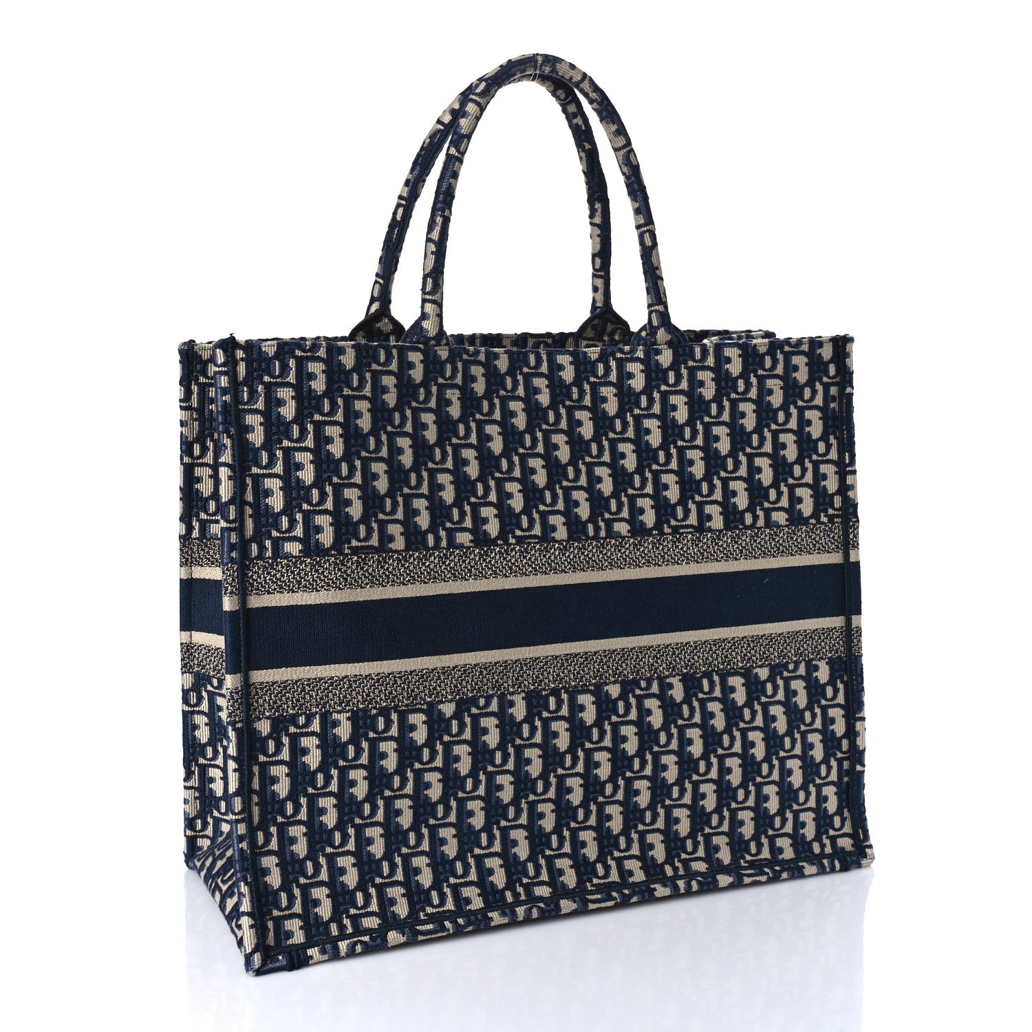 Christian Dior Oblique Large Book Tote Blue Multicolor 3 of 9