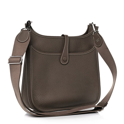 Hermes Taurillon Clemence Evelyne III PM Etoupe 2 of 12
