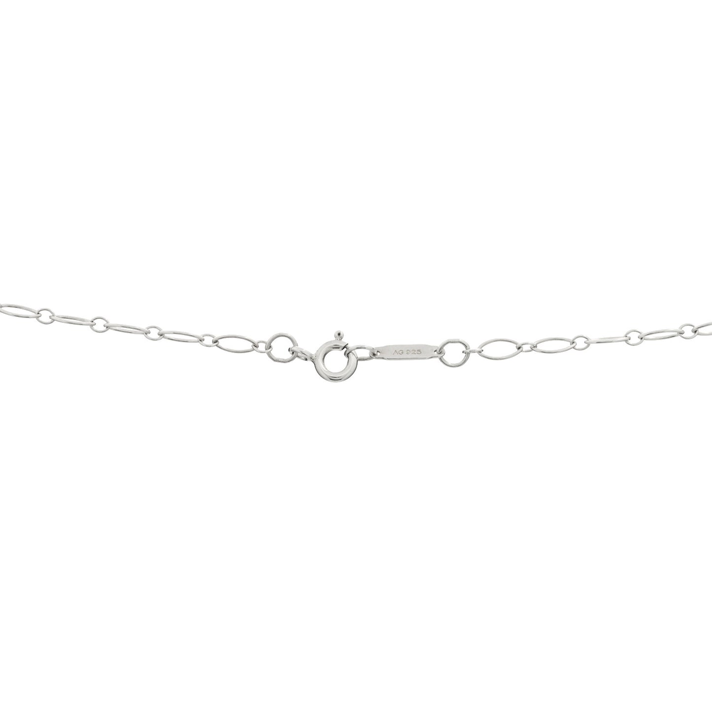 Sterling Silver Twist Round Charm Link Necklace