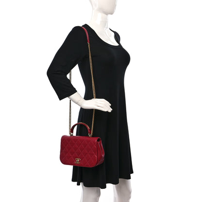 Chanel Caviar Quilted Carry Around Flap Bag Red 2 of 9