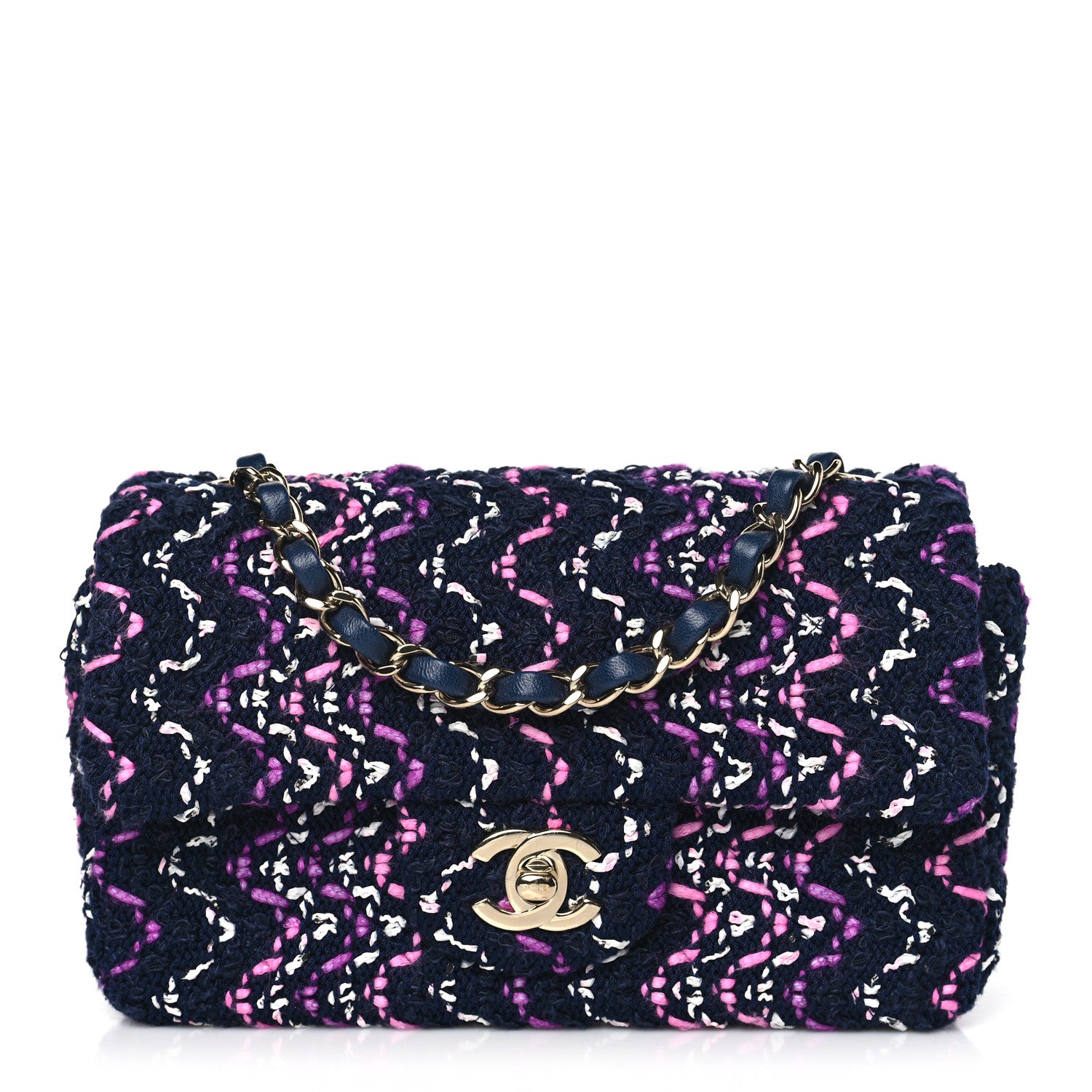 Chanel Cotton Mini Rectangular Flap Purple Multicolor 1 of 9