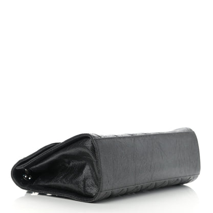 Chanel Crumpled Grained Calfskin Jumbo CC Crave Flap Black 4 of 10