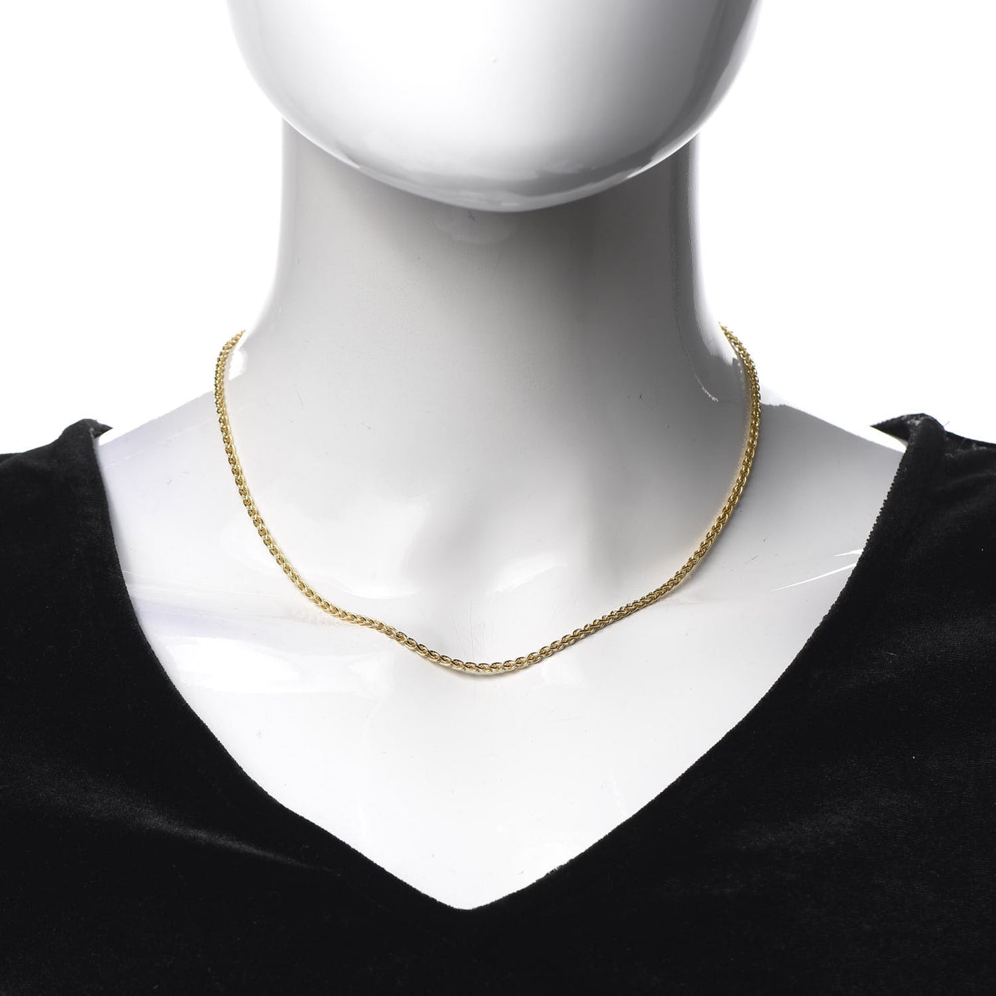 18K Yellow Gold Wheat Chain Necklace
