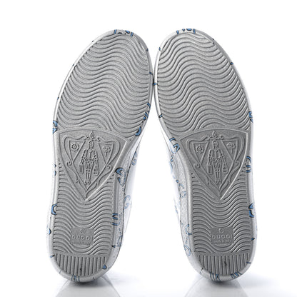 Gucci Miro Rubber Wax GucciGhost Print Mens New Ace Sneakers 5 Silver 5 of 10